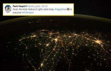 दिवाली पर अंतरिक्ष से ऐसा दिख रहा था भारत, एस्ट्रोनॉट ने शेयर की फोटो