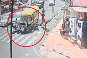 सिग्नल पर बस का ब्रेक फेल, खड़ी गाड़ियों को मारी टक्कर, इंटर्न डॉक्टर की मौत