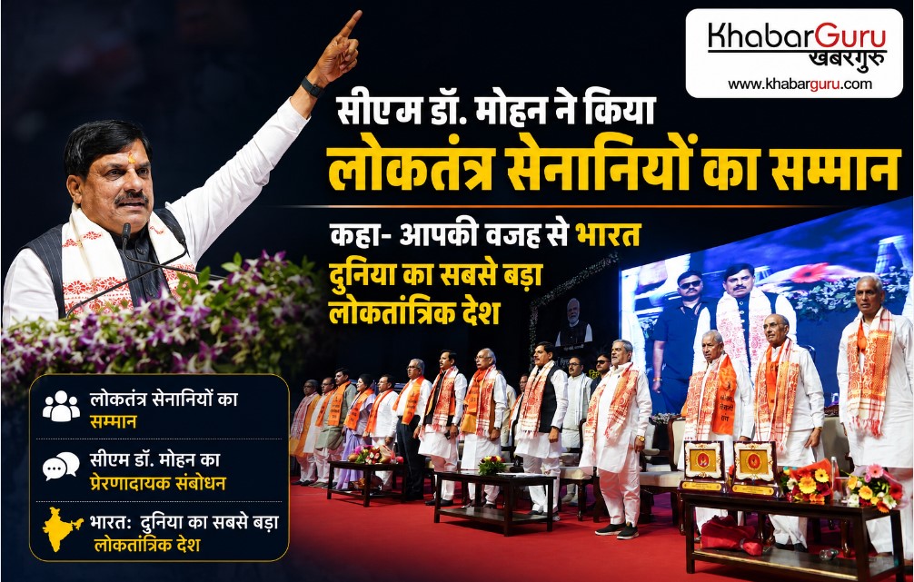सीएम डॉ. मोहन ने किया लोकतंत्र सेनानियों का सम्मान, कहा- आपकी वजह से भारत दुनिया का सबसे बड़ा लोकतांत्रिक देश