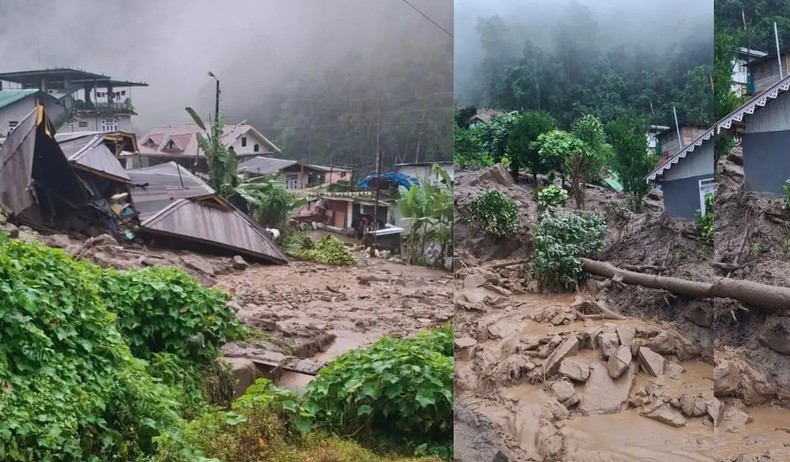सिक्किम में भारी बारिश के बाद भूस्खलन, 30 से ज्यादा घरों को पहुंचा नुकसान